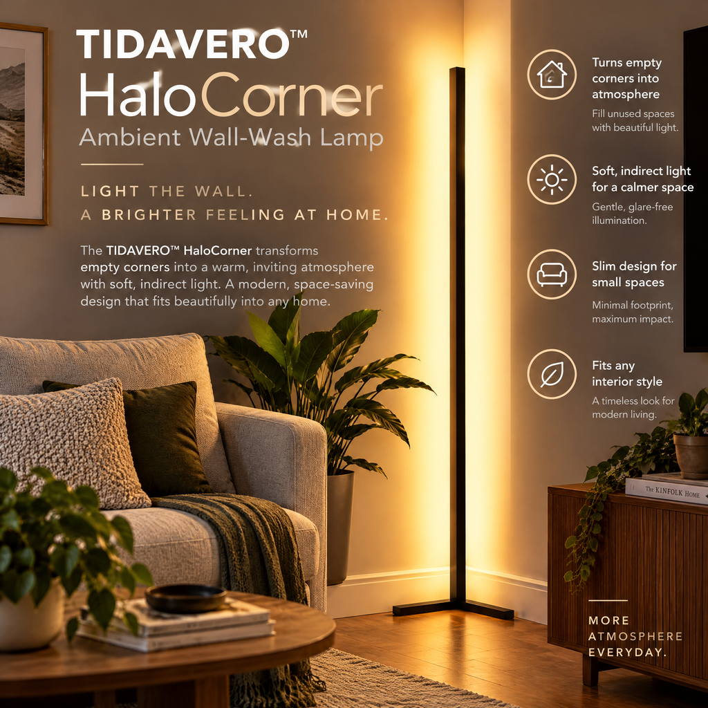 TIDAVERO™ HaloCorner Ambient Wall-Wash Lamp