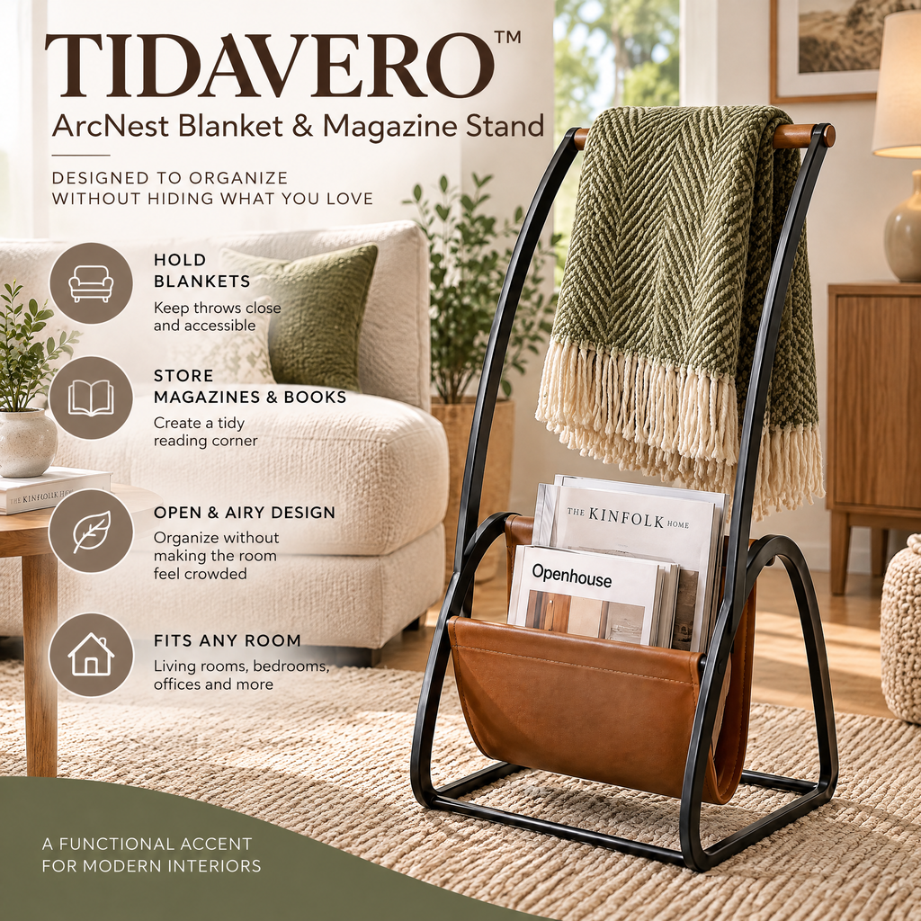 TIDAVERO™ ArcNest Blanket & Magazine Stand