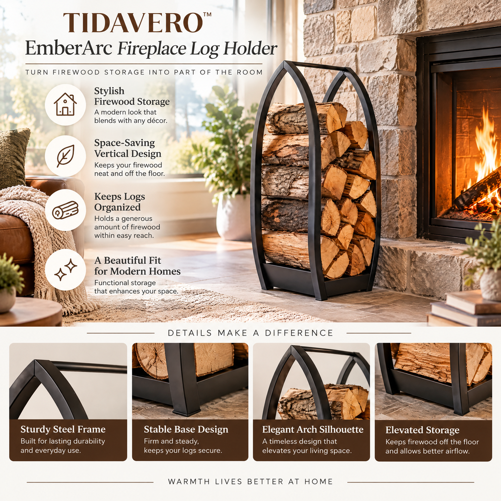 TIDAVERO™ EmberArc Fireplace Log Holder
