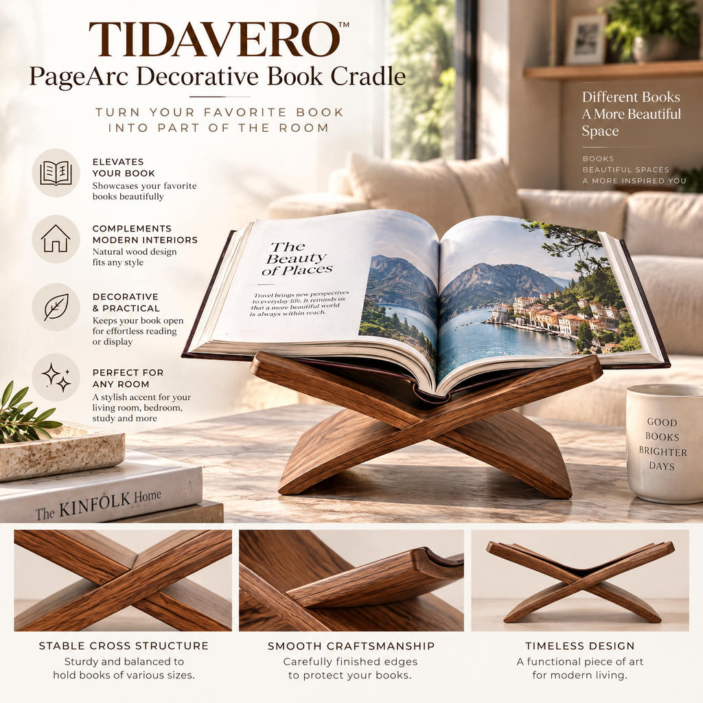 TIDAVERO™ PageArc Decorative Book Cradle