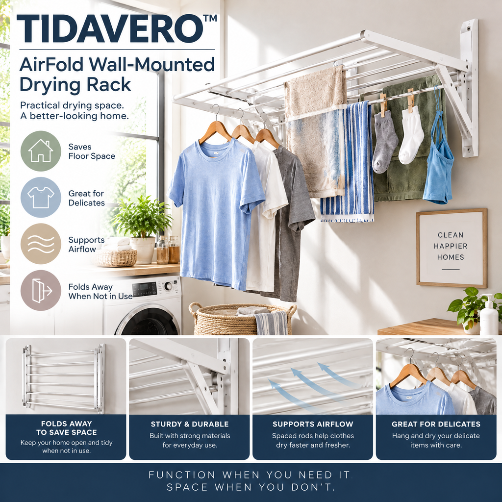TIDAVERO™ AirFold Wall-Mounted Drying Rack
