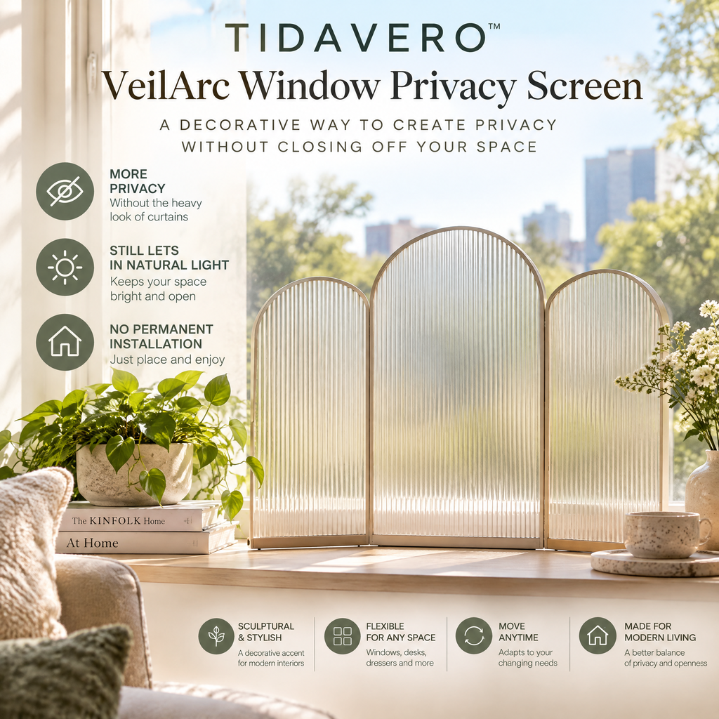 TIDAVERO™ VeilArc Window Privacy Screen