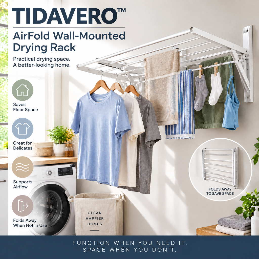 TIDAVERO™ AirFold Wall-Mounted Drying Rack