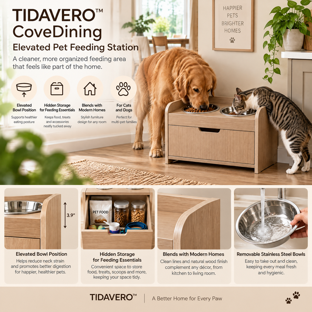 TIDAVERO™ CoveDining Elevated Pet Feeding Station