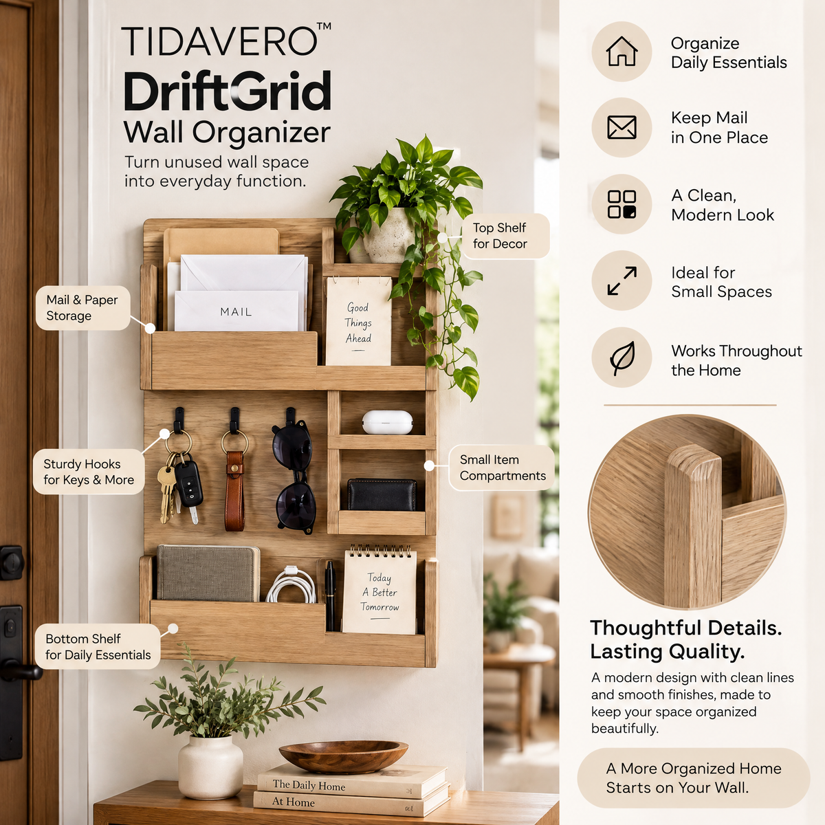 TIDAVERO™ DriftGrid Wall Organizer