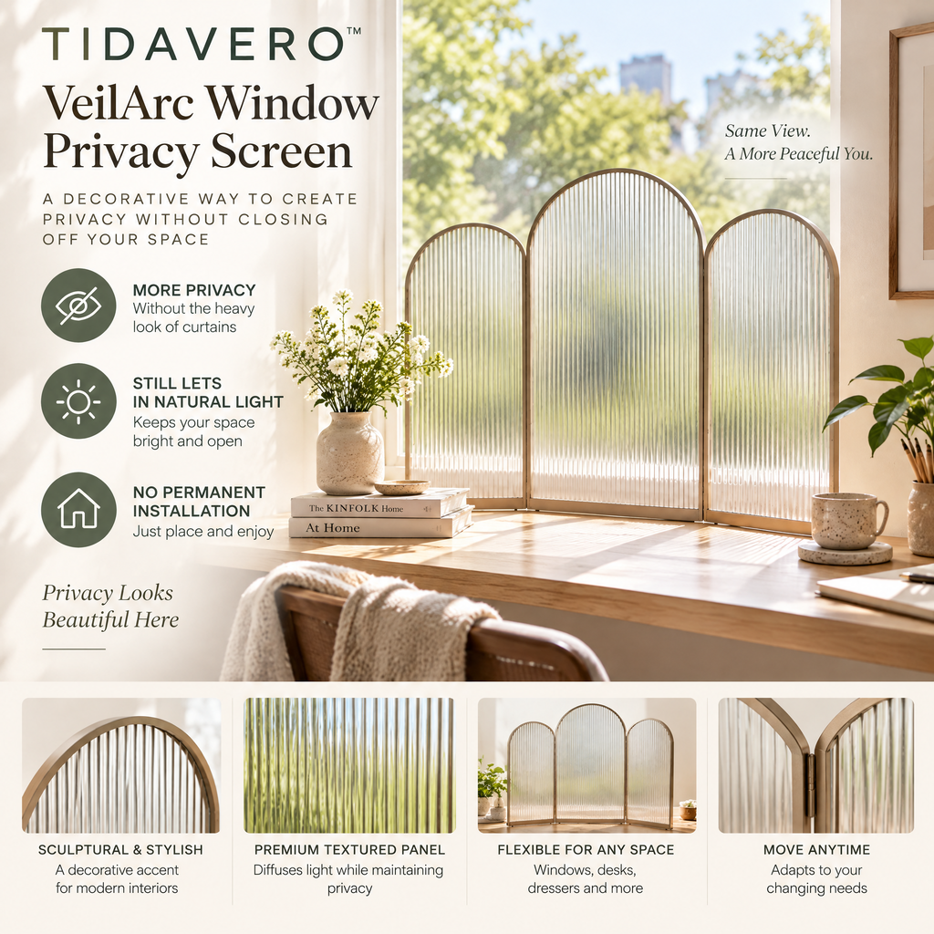 TIDAVERO™ VeilArc Window Privacy Screen