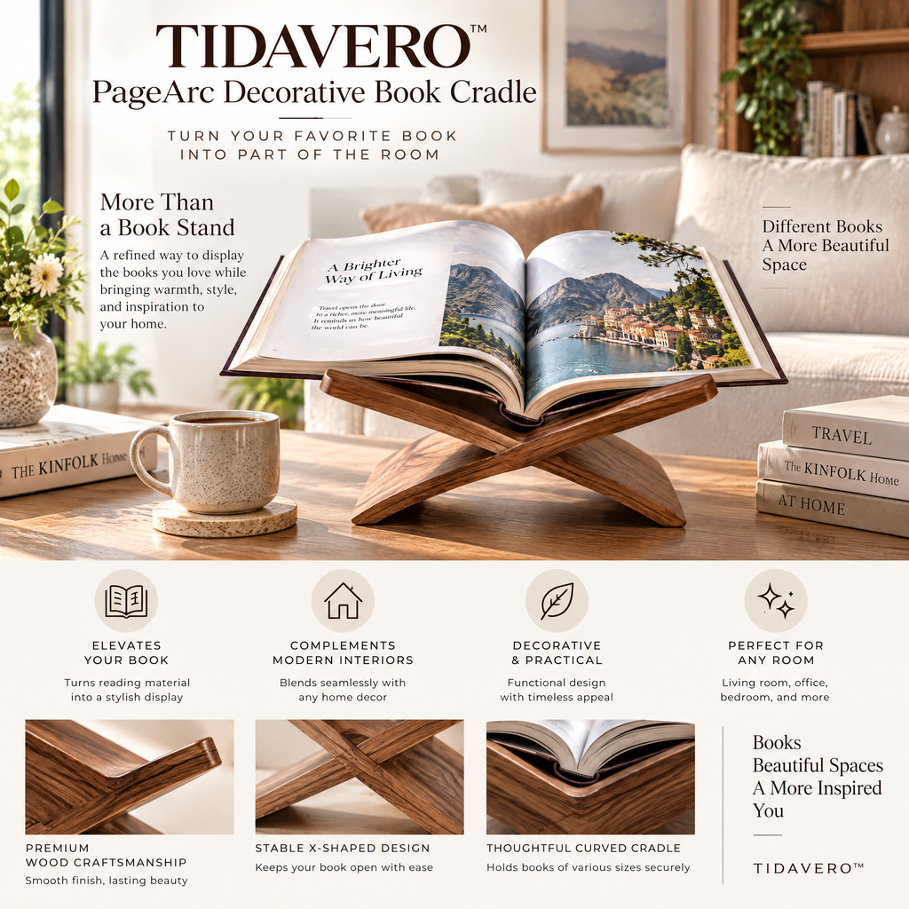 TIDAVERO™ PageArc Decorative Book Cradle