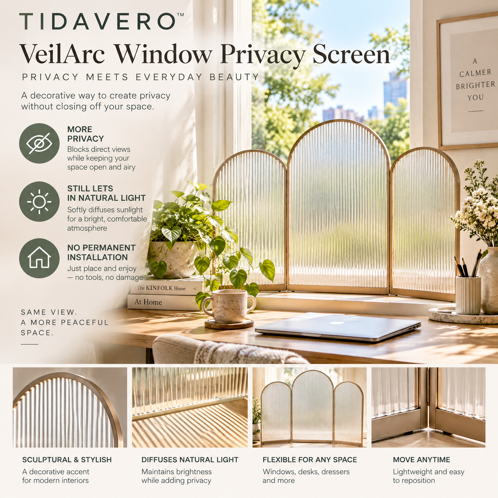 TIDAVERO™ VeilArc Window Privacy Screen