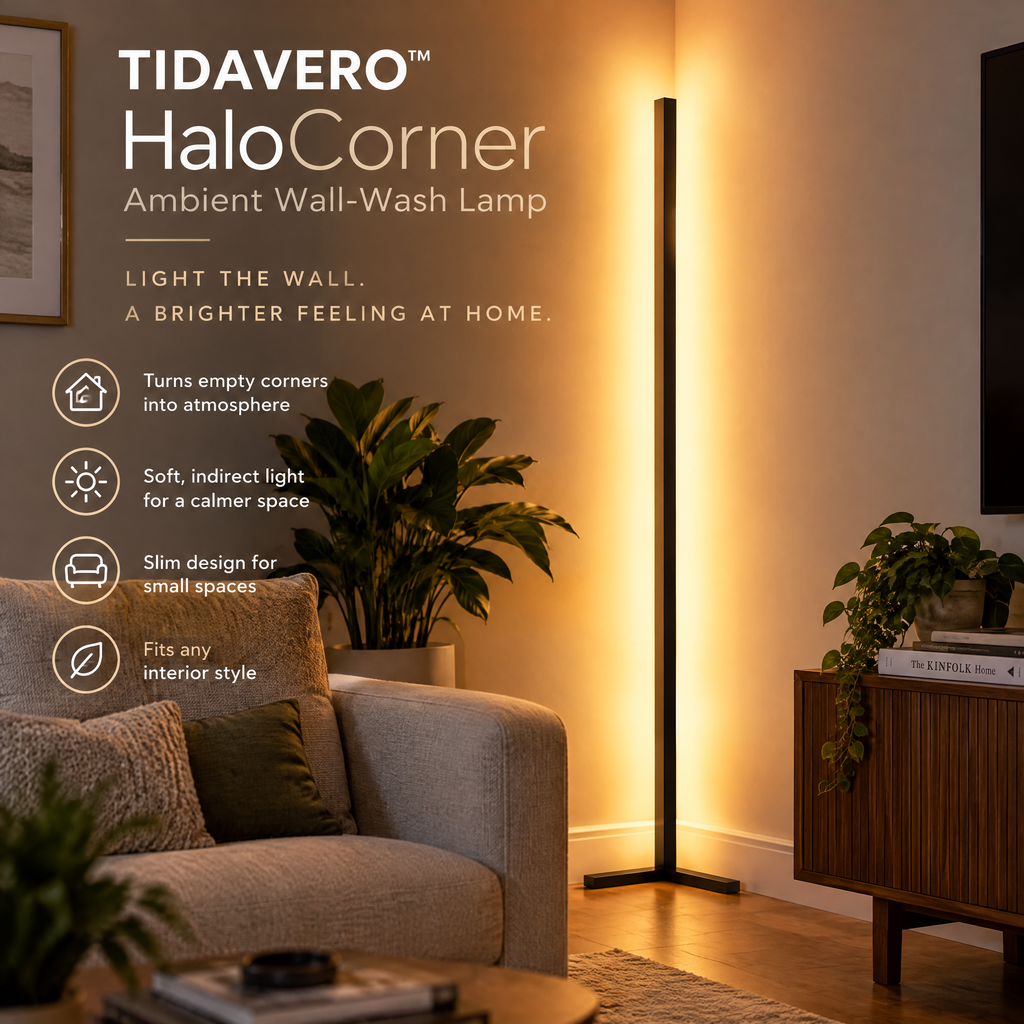 TIDAVERO™ HaloCorner Ambient Wall-Wash Lamp