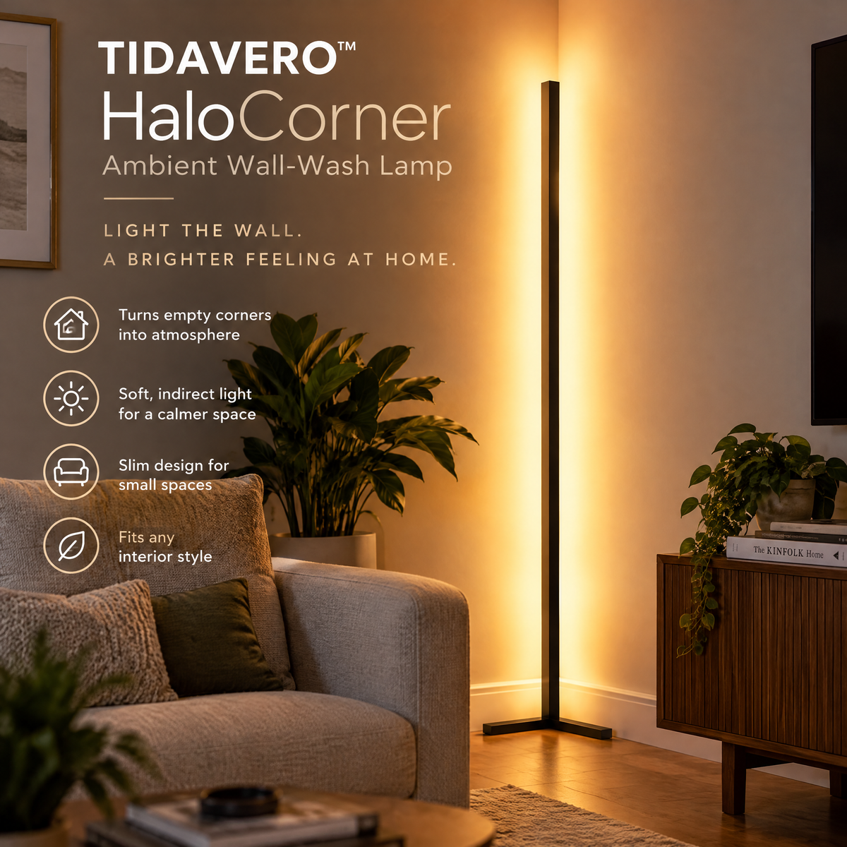 TIDAVERO™ HaloCorner Ambient Wall-Wash Lamp