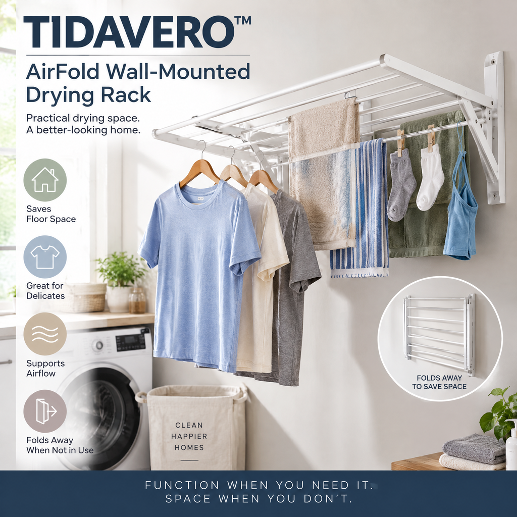 TIDAVERO™ AirFold Wall-Mounted Drying Rack